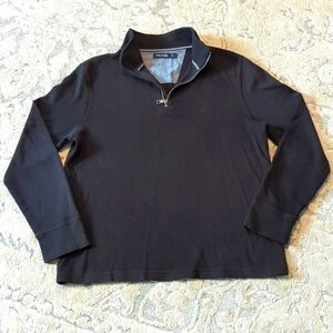 Nautica Sweater Pullover Zip Black Size Large